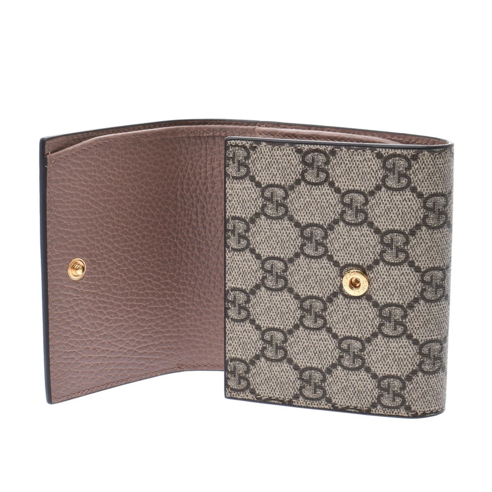 GUCCI GG Marmont Wallet Beige Pink Supreme Canvas Leather Bi fold - Picture 8 of 8